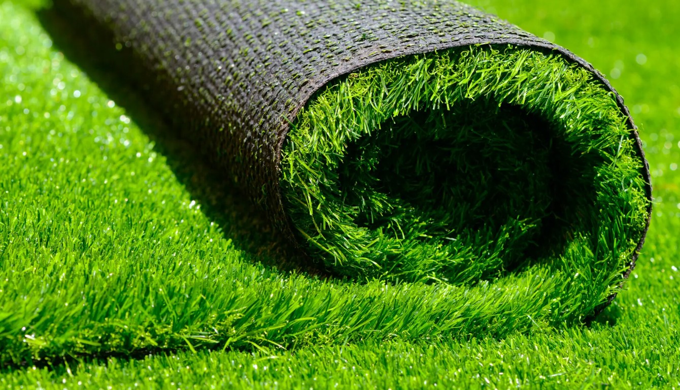 Close-up of premium artificial grass showing quality fibers and backing in Moreno Valley, CA